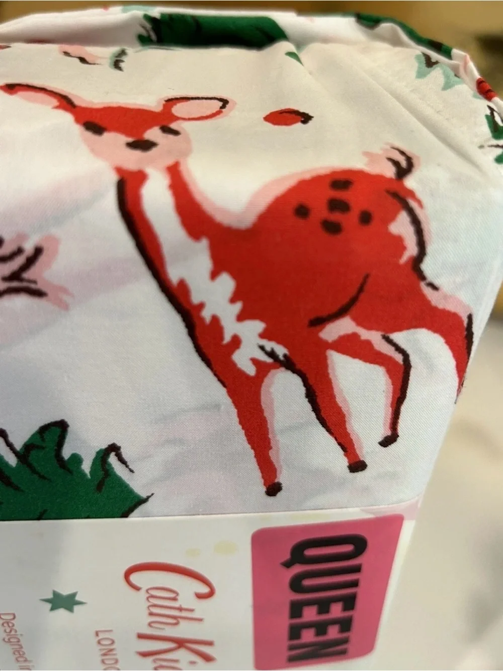 CATH KIDSTON London DITSY DEER Queen Cotton Christmas Sheet set